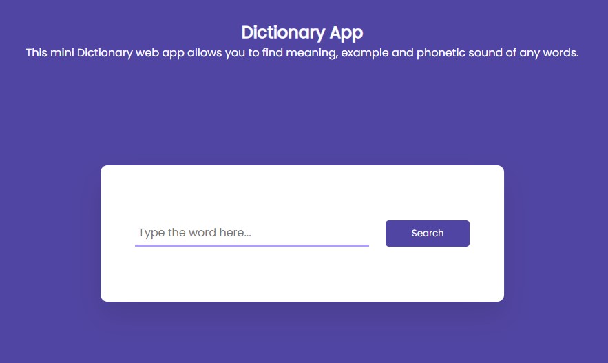 dictionary web app